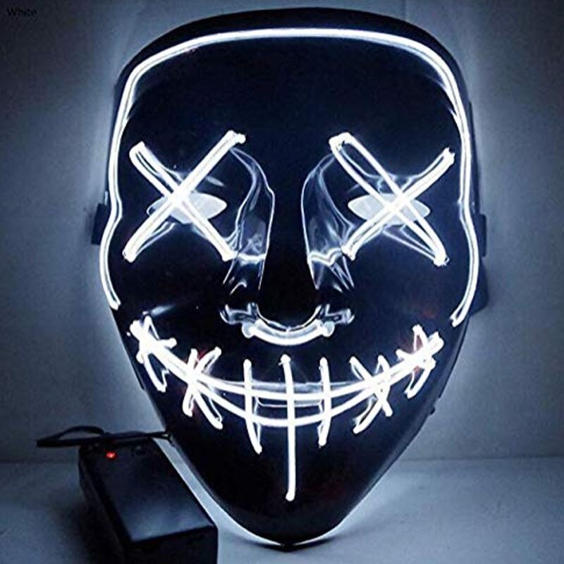 Party mask dance party KTV AA battery powered led mask party supplies Cold light mask with black background: F