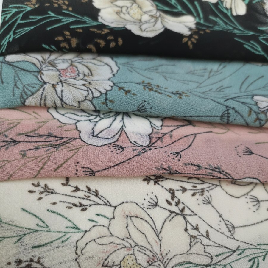 Chiffon mooie hawaii jurk materiaal chiffon stof diy stof chiffon textiel 1 yard: Blauw