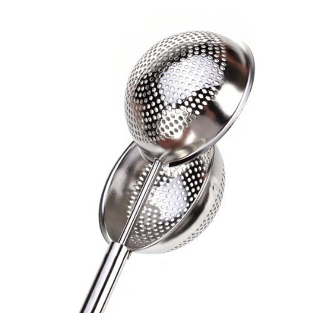 Shaped Stainless Steel Push Style Tea Infuser Strainer (Silver)