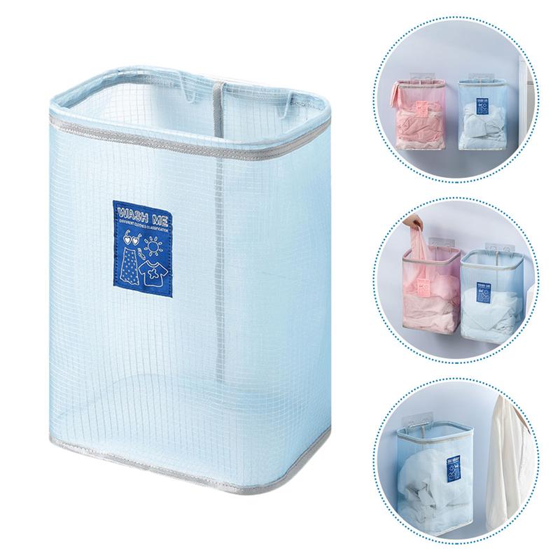 1pc Wall Mounted Clothes Storage Basket Foldable Cloth Laundry Container