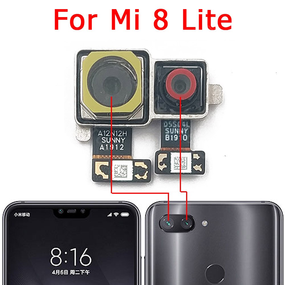 Cámara Frontal trasera Original para Xiaomi Mi 8 Lite Mi8 SE, módulo de cámara trasera, reparación flexible, piezas de repuesto: Mi 8 Lite Back