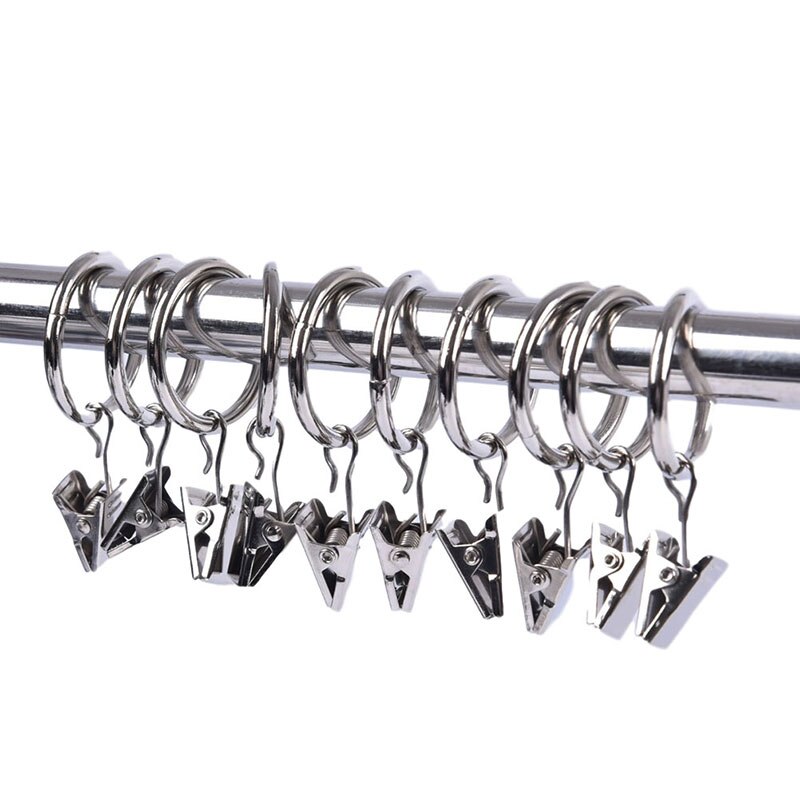 10 stück schwarze gardinenringe aus metall, aufhängeringe für gardinen und stangen, 8 größen: 3.5 x 25mm silber