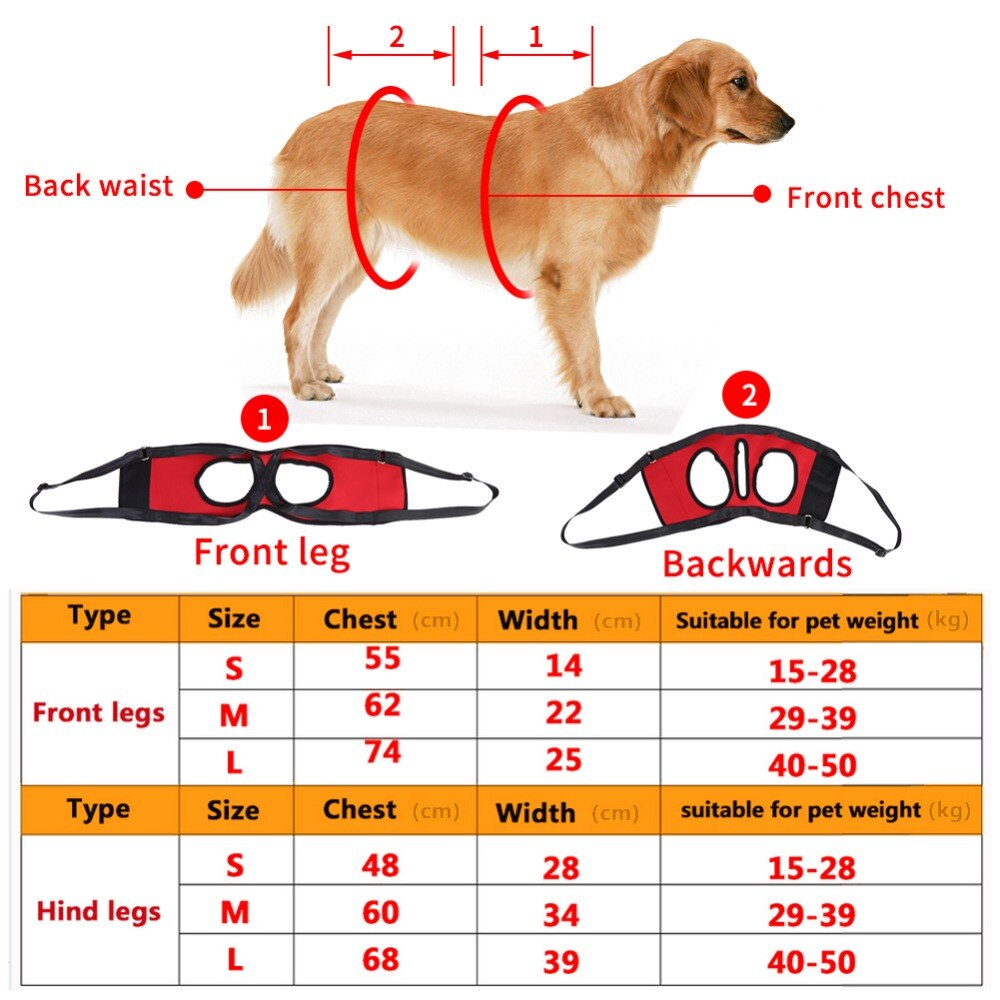 Avant arrière jambes chien ascenseur assistance soutien harnais pieds queue Support marche aide gilet pour chien aider personnes âgées malades blessés chien animal de compagnie