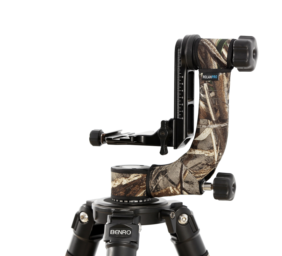 Rolanpro stativ hoved camouflage ærme / etui til gitzo benro  gh2 wimberley wh -200 kardan hovedfrakke telefoto fuglefotografering