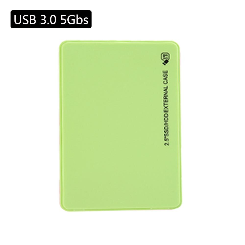 Protable 2.5 tommer usb 3.0 hdd tilfælde sata til usb 3.0 ekstern harddisk kabinet 5 gbps ssd harddisk kasse hdd box kabinet: Usb 3.0 5 gbs grøn