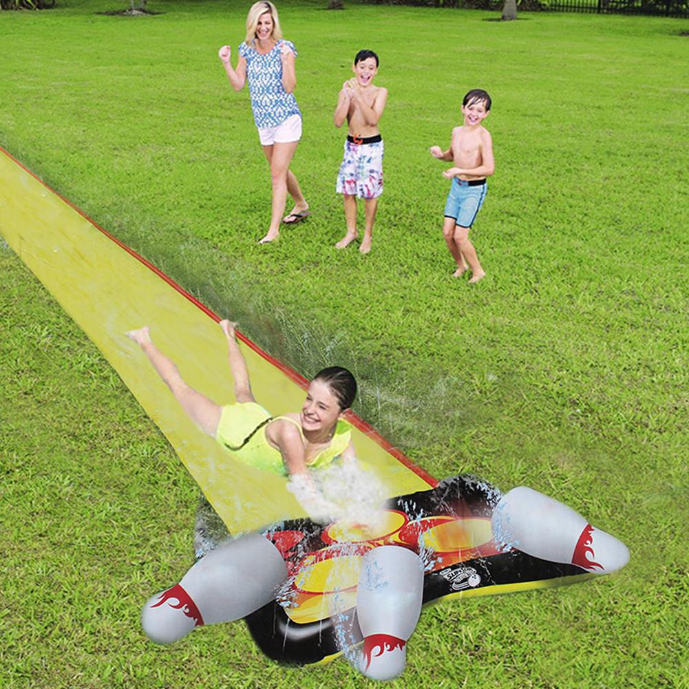 Kids Water Slide Backyard Garden Lawn Slip Slide Perfect Fun Water Games Sprinkler Toy Outdoor Summer Single Surf Waterslides