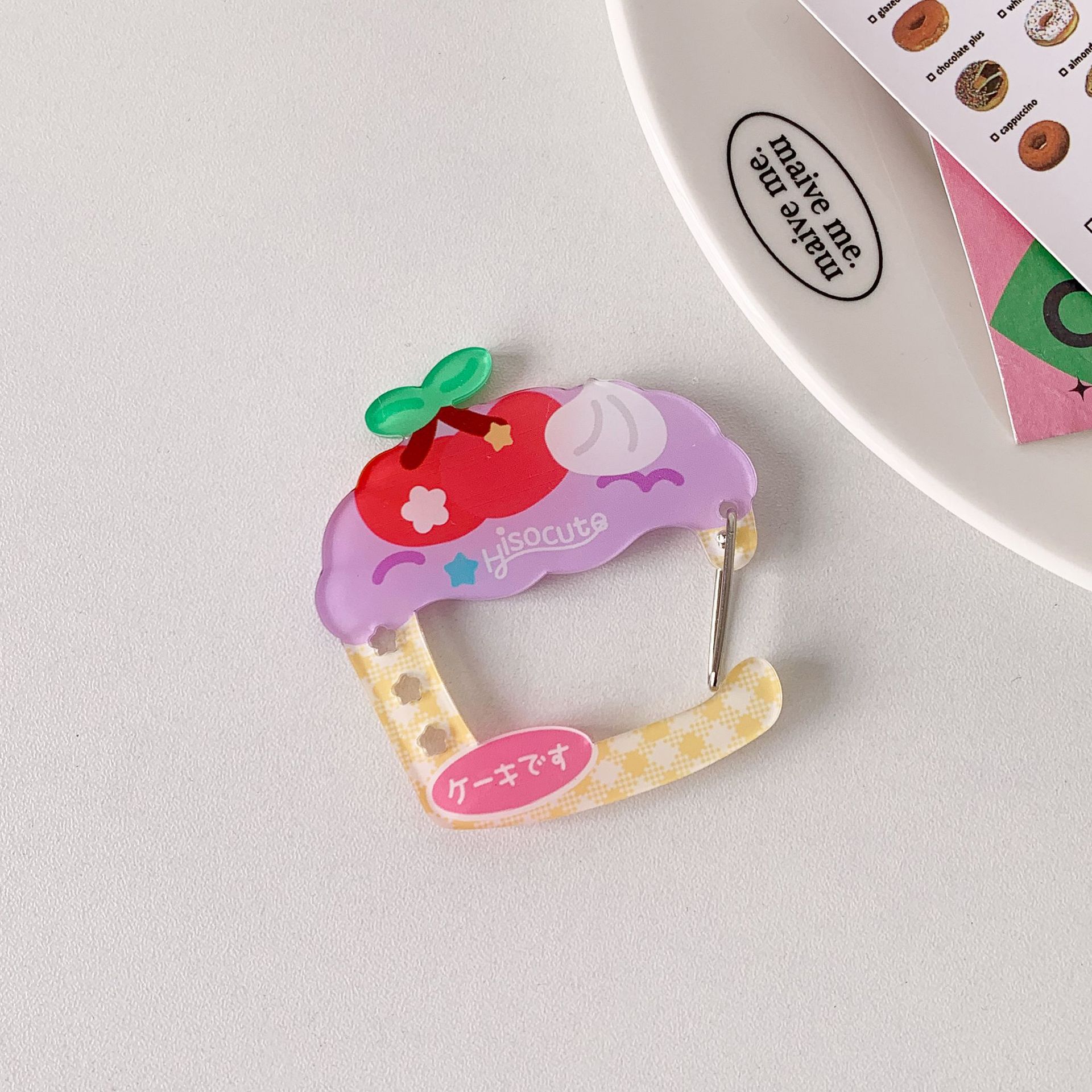 Ins Stijl Leuke Acryl Cartoon Sleutelhanger Houder Korea Kawaii Fruit Cupcake Stervormige Decor voor Tas Hanger Haak Sleutel Hangend