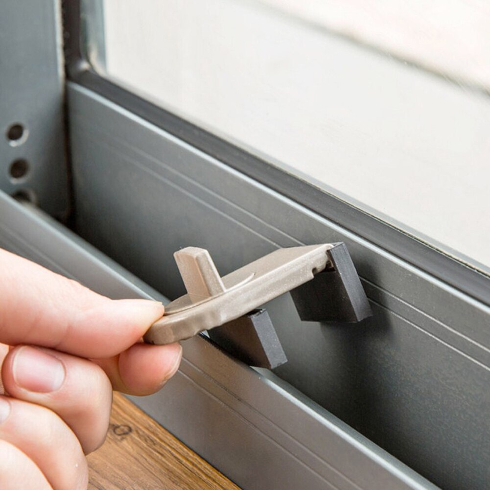 Sikkerhed skydedørlås vindueslåse justerbar hængelås stop aluminiumslegering roterende tyverisikring sikkerhedslås