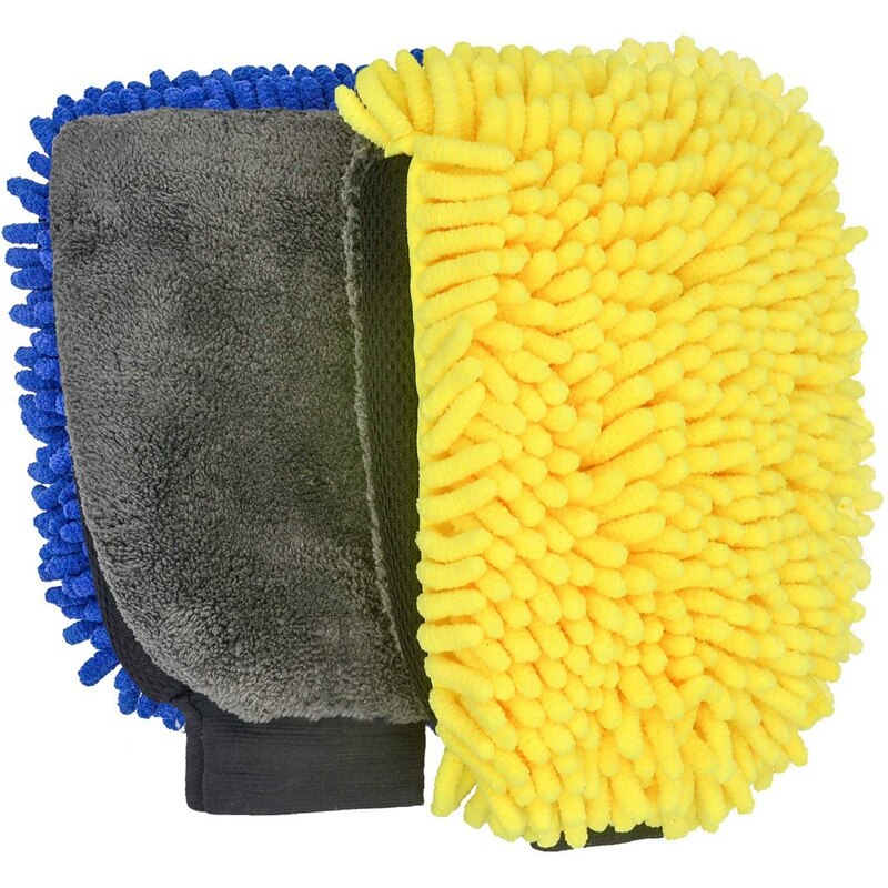 Bilvask  - 2 stk ekstra stor størrelse - vintertæt vandtøj - koral fløjl - vask handske-fnugfri - ridsefri (bl