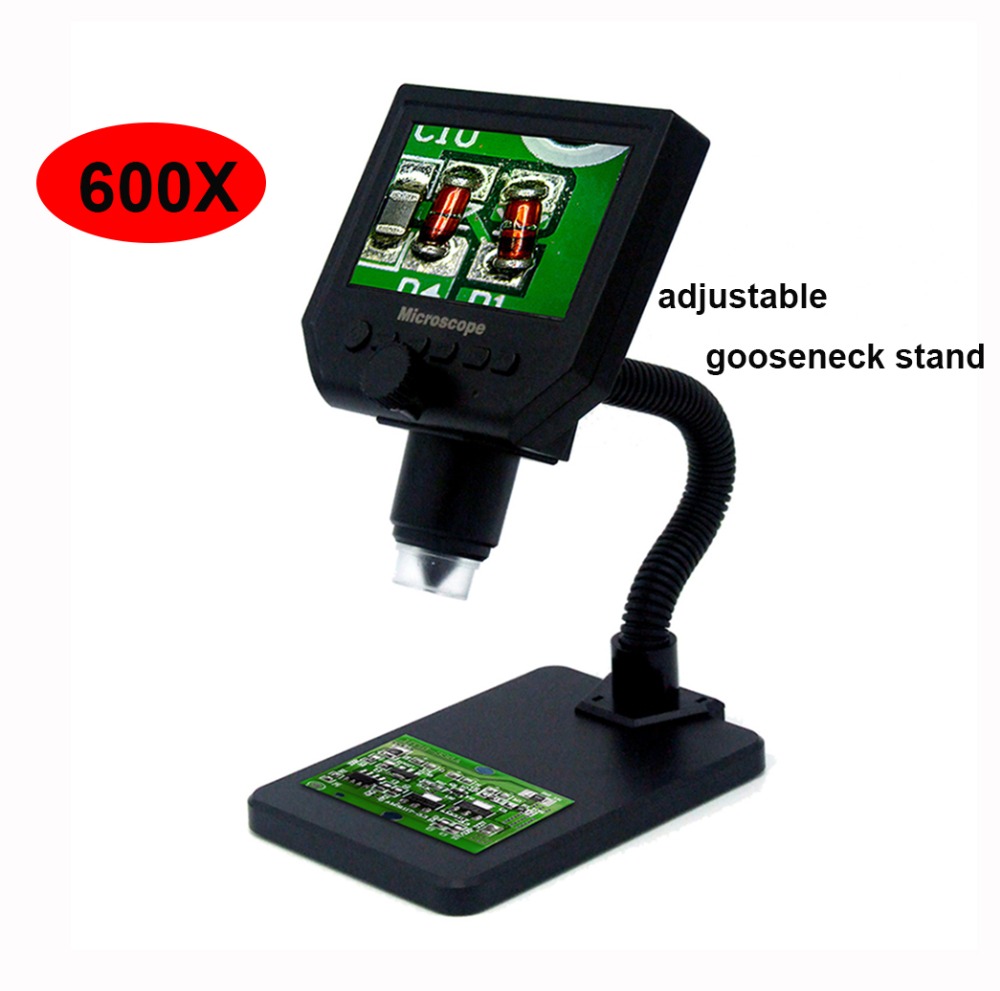 G1000 1000X Elektronische Usb Microscoop Digitale Solderen Video Microscoop Camera 4.3 Inch Lcd Endoscoop Vergrootglas Camera + Led: G600 plastic stand