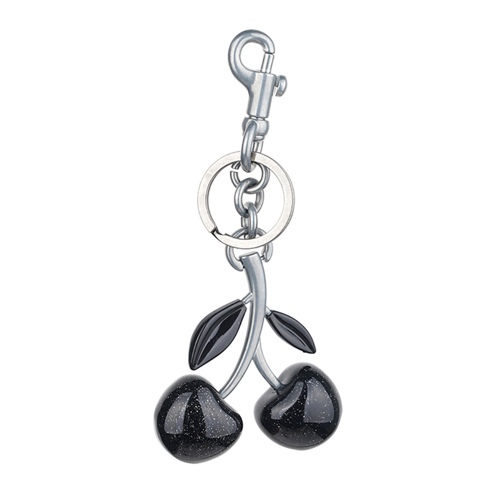 Cherry Charm Handbag Pendant Keychain for Women's Exquisite Internet-famous Crystal Cherry Bag Accessories High-Grade Pendant: Orange