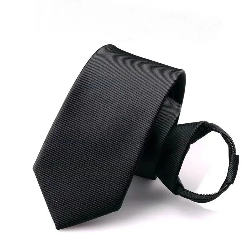 48*6 Cm Mannen Stropdas Bedrijf Formele Kleding Dragen Streep Effen Kleuren Rits Stropdas Voor Mannen slim Skinny Tie