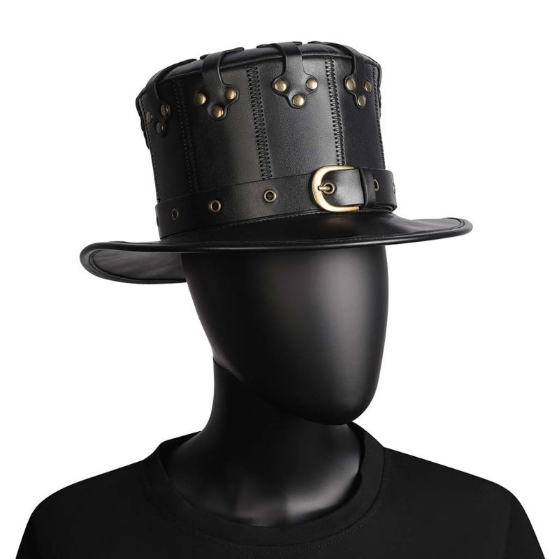 Steampunk Halloween magiczny dżentelmen cylinder skórzany stroik nowość kostiumy bal przebierańców Cosplay spersonalizowana dekoracja