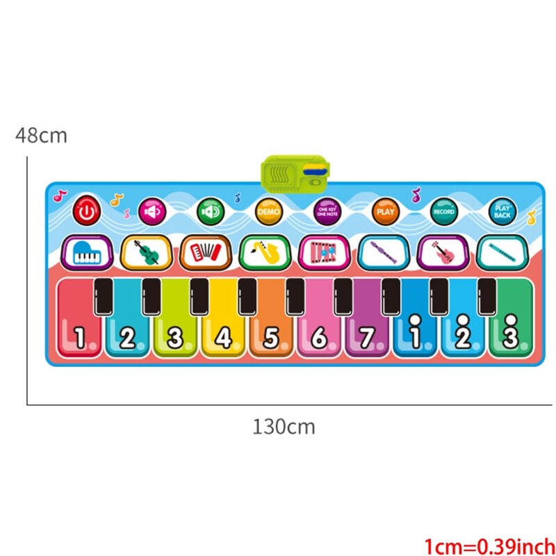 130x48cm pianino elektroniczne klawiatura dzieci dzieci wokal głośnik mata z nagrywaniem muzyki gra w koc edukacyjne zabawki