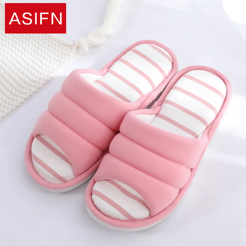 Asifn kvinnor tofflor caterpillar par linne modis öppet hem halkfria män golv tjocksulor fyra säsonger skor sapato feminino