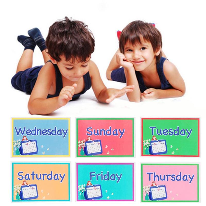 English Words Puzzle Early Learing Flash Card Educational Toys For Baby English Word Weekly Training Card Pocket Card