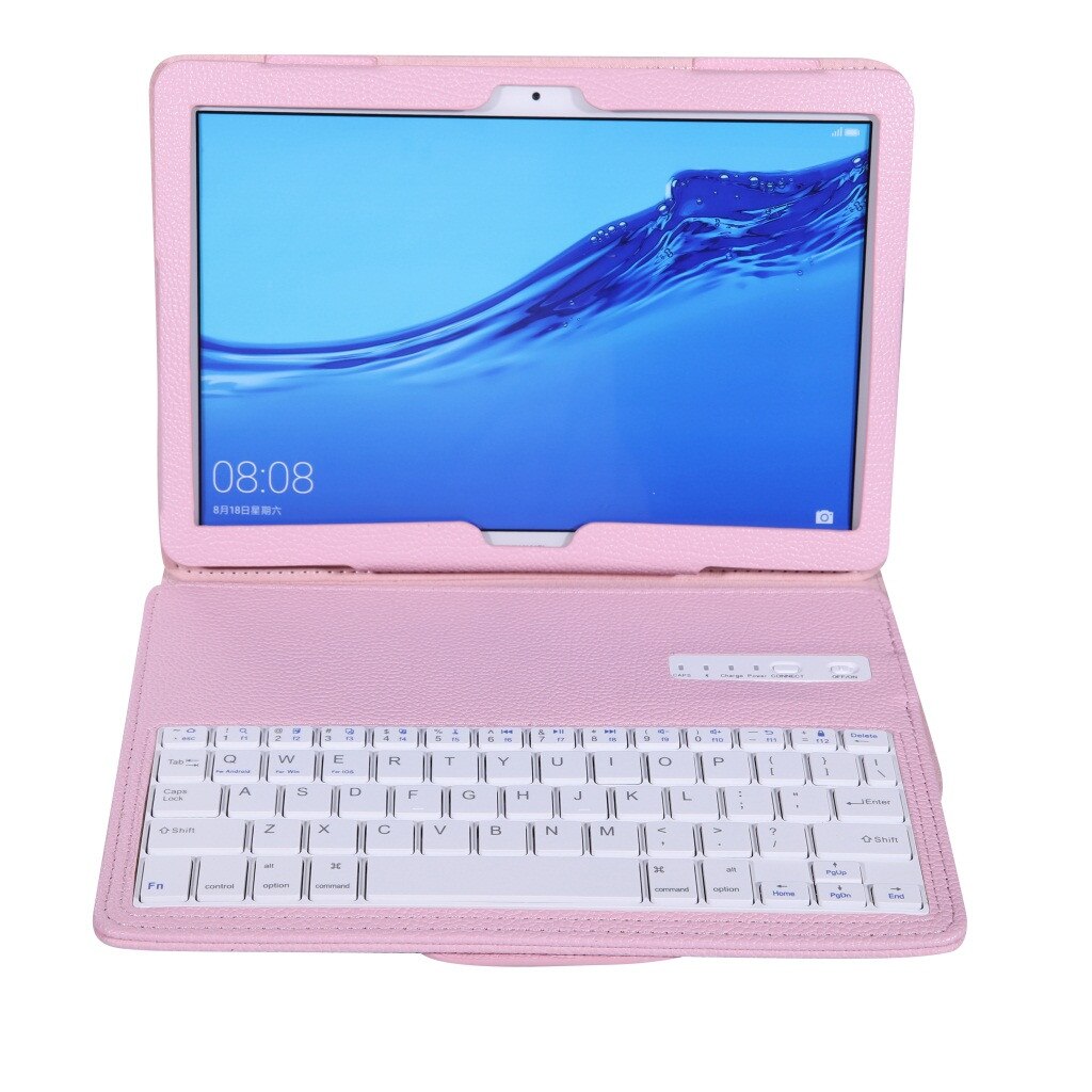 For huawei mediapad  t5/c5 10.1 -tommers etui+trådløst bluetooth -tastaturdeksel bærbart skrivebordskontor underholdningstilbehør