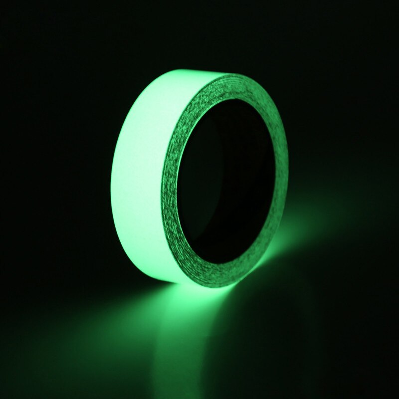 Cinta adhesiva luminosa fluorescente de noche, cinta de advertencia que brilla en la oscuridad, decoración de seguridad, 5 rollos por paquete