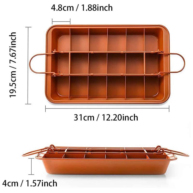 Non Stick Bread Pan Mold Carbon Steel Brownie Baking Pan&amp;Removable Dividers 18 Cavity Chocolate Cake Mold Baking Accessories