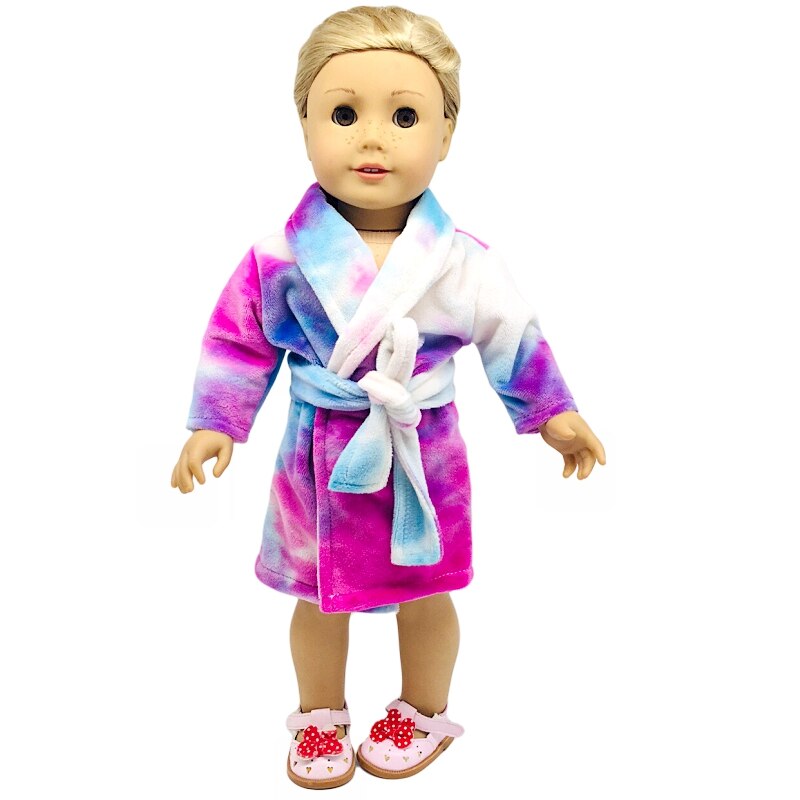 Ajustement 18 pouces 43cm né bébé américain poupée vêtements fille poupée couleur jaune pyjama jarretelle costume accessoires pour bébé