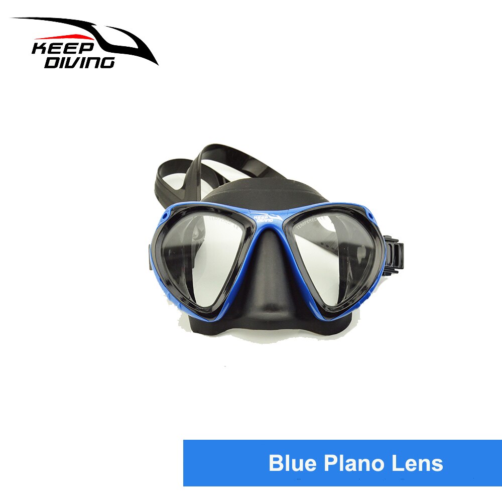Full-dry Wide View Scuba Diving Mask Dive Mask for Adults for adult Scuba Diving Mask: Blue Plano Lens