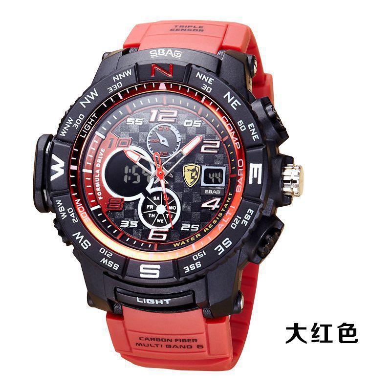 Sbao Sport Watch Men Top Brand Luxury Famous Male Clock Electronic Led Digital Wrist Watches For Hodinky Relogio Masculino: Red