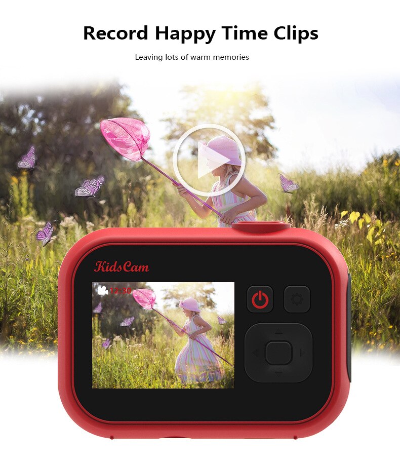 Children's Camera Waterproof 1080P HD 4x Zoom Screen Camera Video Toy Kids Cartoon Cute Camera Outdoor Photography Kids