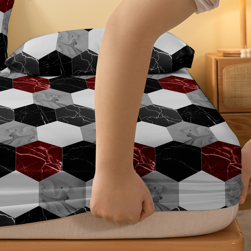 1 pieza de sábana esmerilada con patrón de mármol a la , colcha estampada para dormitorio, ropa de cama (excluyendo fundas de almohada)