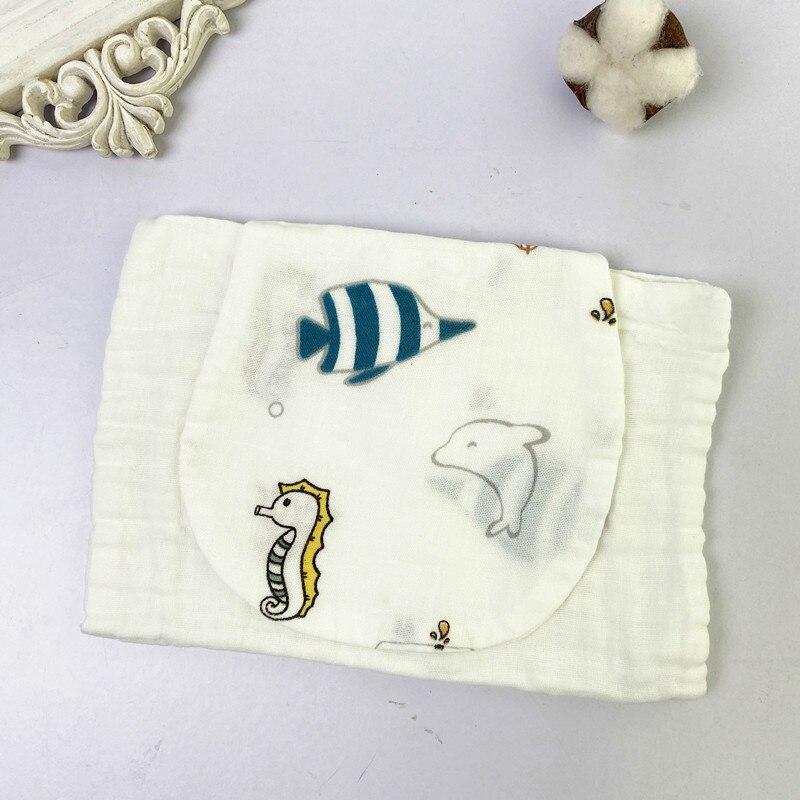Tecknad fågel kanin elefant djur bebis spädbarn handduk svettabsorberande torkduk bomull dagis svettabsorberande handduk: Sjöhäst