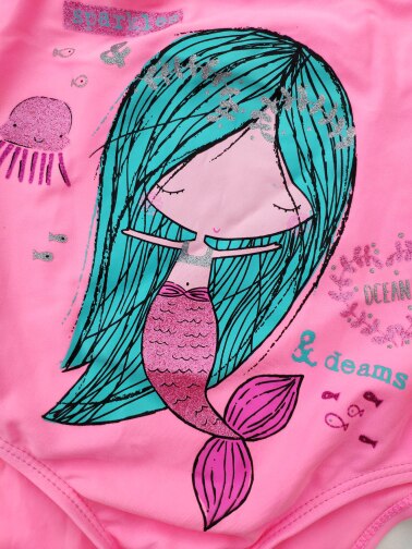 Girls Little Mermaid Swimsuit 2~8Year Baby Girls One Piece Bathing Suit Kids Girls Float Swimsuit Cute Cartoon