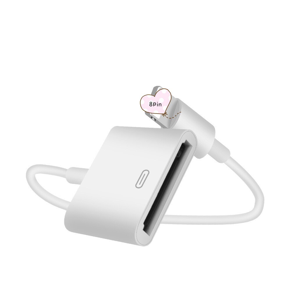 Docking 30pin Female Naar 8pin Charge Kabel Dock 30P Zwart &amp; Wit 18Cm
