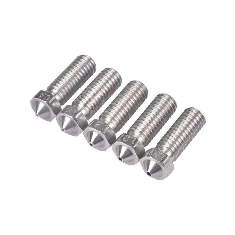 3d skrivare vulkan extra förlänga rostfritt stål  m6 munstycke helt metall 0.4mm/0.6mm/0.8mm/1.0/1.2mm för 1.75mm/3.0mm