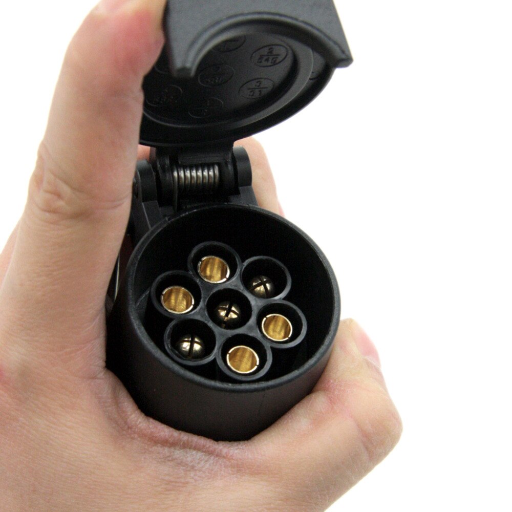 Tirol 7-Pin Trailer Socket Black frosted materials 7-Pole Trailer Socket 12V Tow bar Towing Socket N Type T21224b