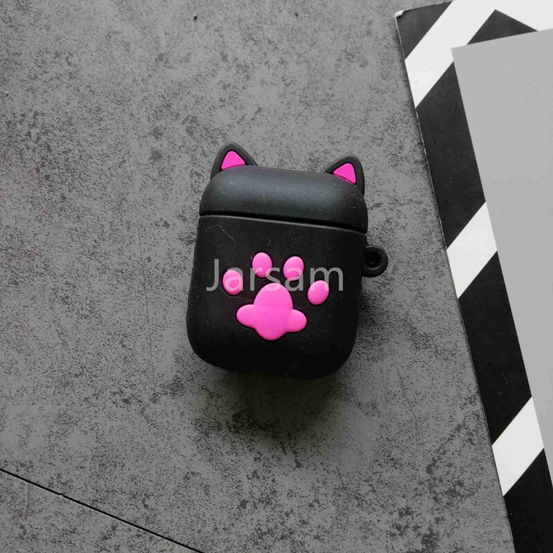 2020 per Airpods 2 Custodia In Silicone Del Punto Del Fumetto di Caso Della Copertura Per Apple Airpods Sveglio del Trasduttore Auricolare 3D caso Cuffia Per Earpods christm: Blackpowdercatclaw