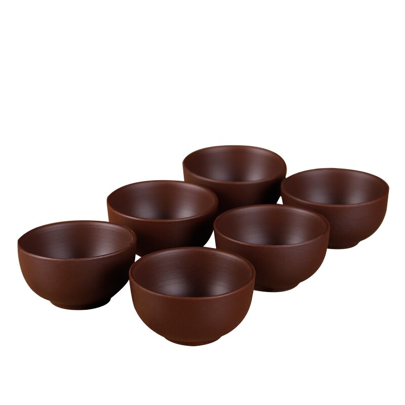 12 Stks/partij Yixing Kopjes Kungfu Thee Cup Paarse Klei Thee Set 30Ml Cups Drinkware Porseleinen Thee Set
