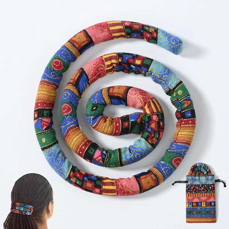 Buigbare Dreadlocks Haarband Spiraal Lock Haarbanden Lange Paardenstaart Houders Etnische Haarband Touw voor Vrouwen Meisjes Haaraccessoires: Goud