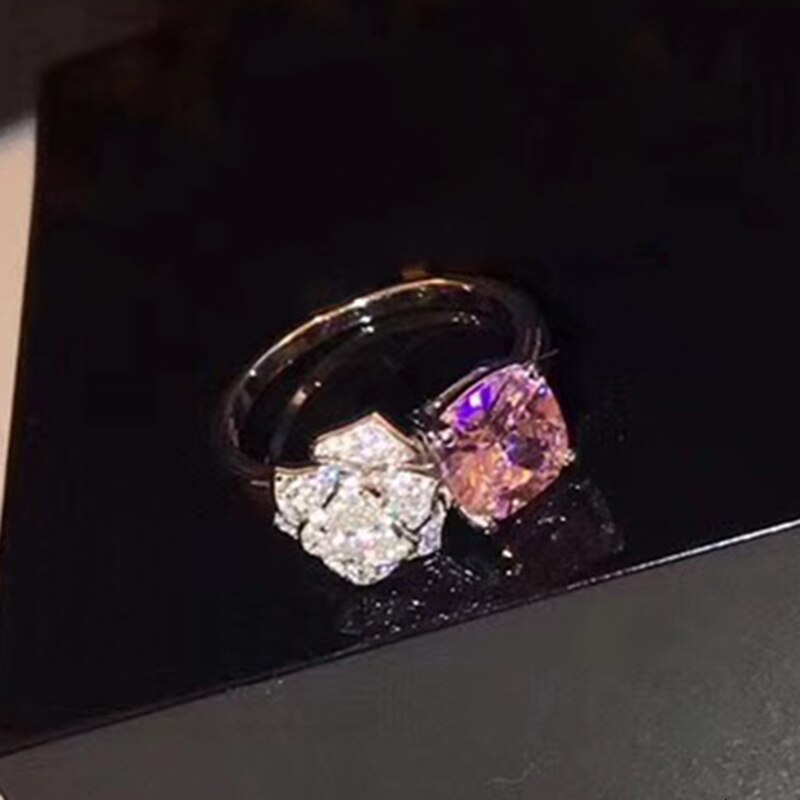 Heißer Reine 925 Sterling Silber Schmuck einstellen Für Frauen Rosa verrotten Stein Heiße Party Rose Schmuck einstellen Halskette Ring ohrringe einstellen: Rosa Ring