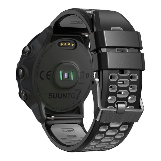 Älykellon ranneke ticwatch pro 5: lle, korvaava kellon ranneke, silikoniranneke, joka on yhteensopiva ticwatch pro 5:n kanssa: Musta harmaa