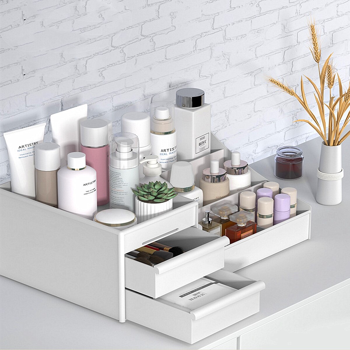 Makeup Organizer Dressing Table Makeup Box Organizer For Cosmetics Storage Makeup Jewelry Storage Box Desktop Table Organiser