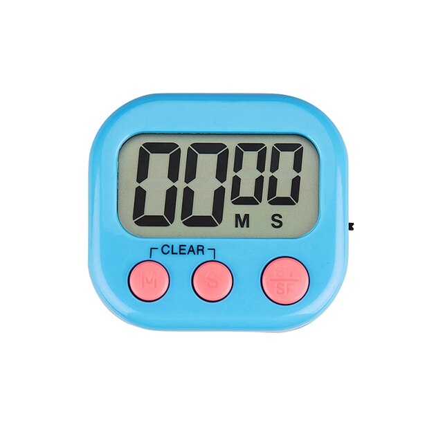 Minuteur de cuisine numérique à gros chiffres, alarme puissante, support magnétique avec grand écran lcd pour la cuisine, la pâtisserie, le sport et les jeux: Bleu