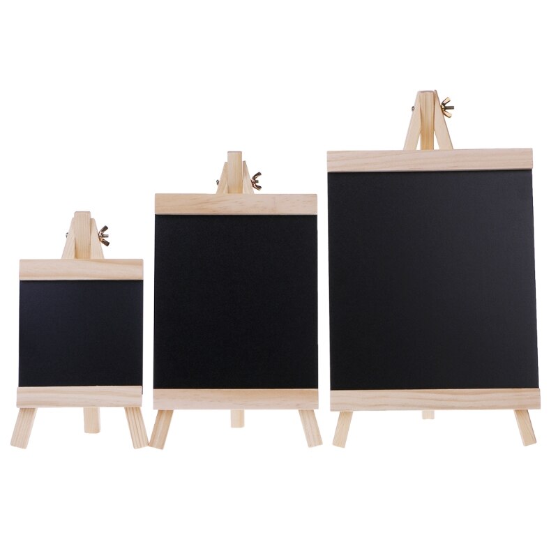 Message Blackboard Pine Wood Easel Chalkboard Wooden Memo Black Board Collapsible Writing Boards