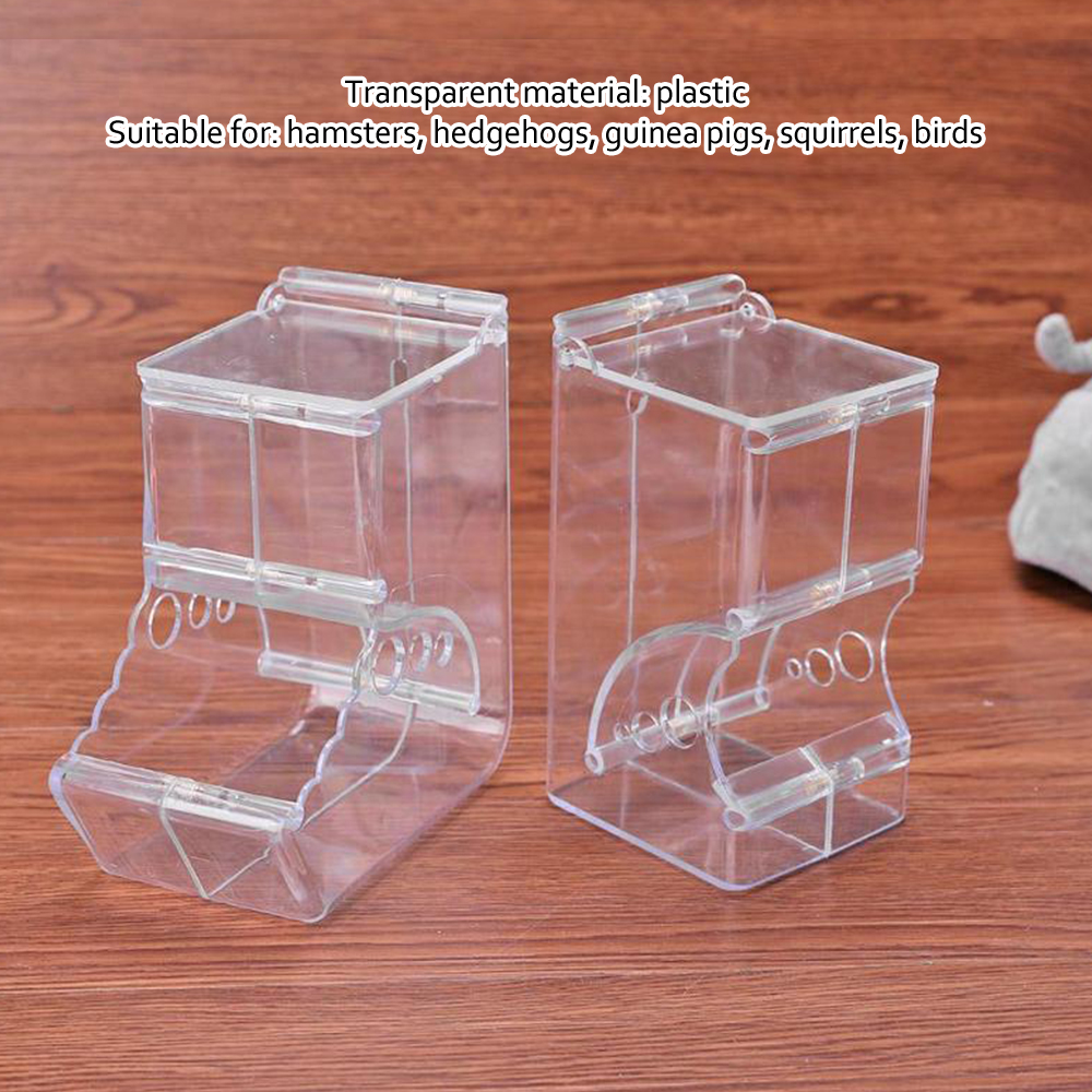 Hamster Konijn Eten Dispenser Feeder Plastic Clear Automatische Pet Feeder Voor Hamster Cavia Voedsel Kom Container