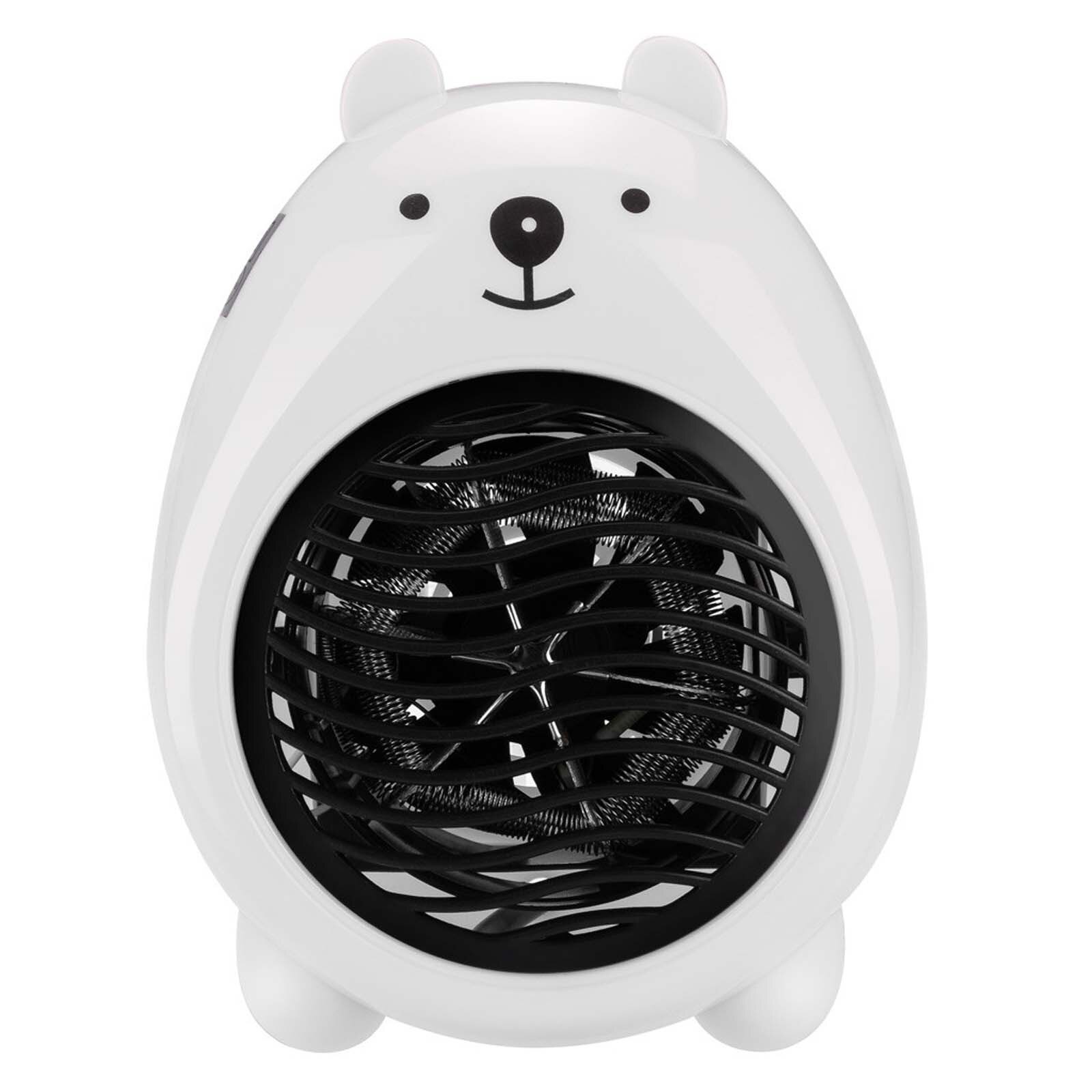 Cartoon Personal Mini Space Heater Fan Portable Electric Home Office Indoor Use Heater Handy Heating Warmer Machine Parts: EU Plug White 