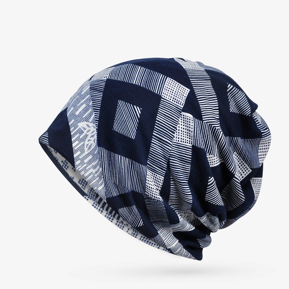 Xiaomi-gorrito con patrón geométrico para hombre y mujer, gorro de punto, turbante, transpirable: Blue