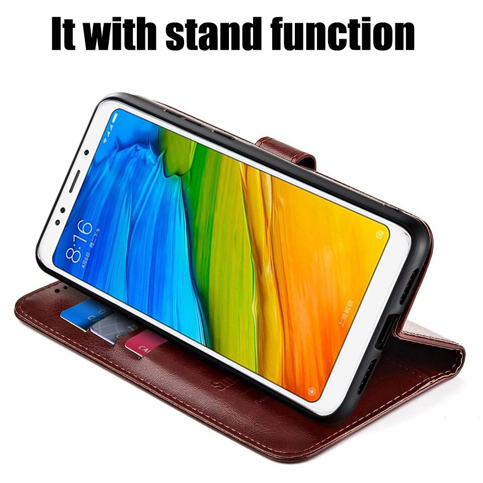Funda de cuero con tapa para Xiaomi Redmi 5 xiomi redmi 5 Plus, Funda de silicona magnética tipo billetera para Xiaomi Redmi 5, Funda de teléfono