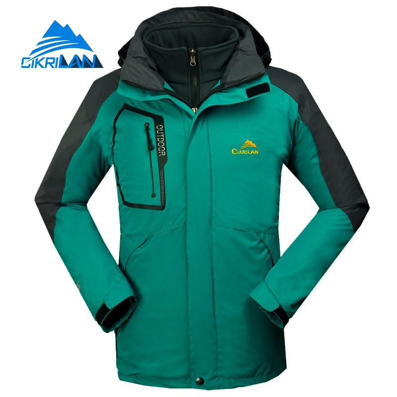 Winter 2in1 Warm Waterdicht Wandelen Camping Klimmen Outdoor Jas Mannen Windjack Jas Sport Vissen Skking Fleece Liner Jassen