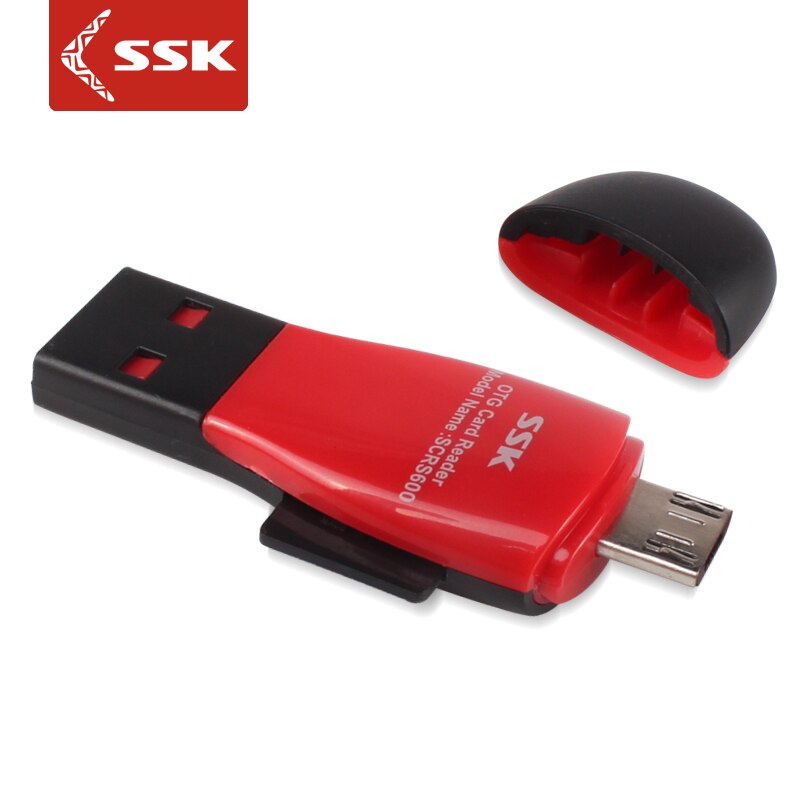 Lecteur de carte sd otg ssk scrs 600 tf , double usage, pour téléphones mobiles android, ordinateurs, tablettes: Default Title