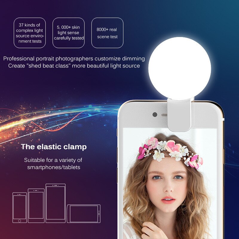 Usb Opladen Selfie Ring Mobiele Telefoon Led Licht Sefie Licht Ring Led Selfie Lamp Selfie Ring Clip Voor Iphone 11 X Xr Samsung