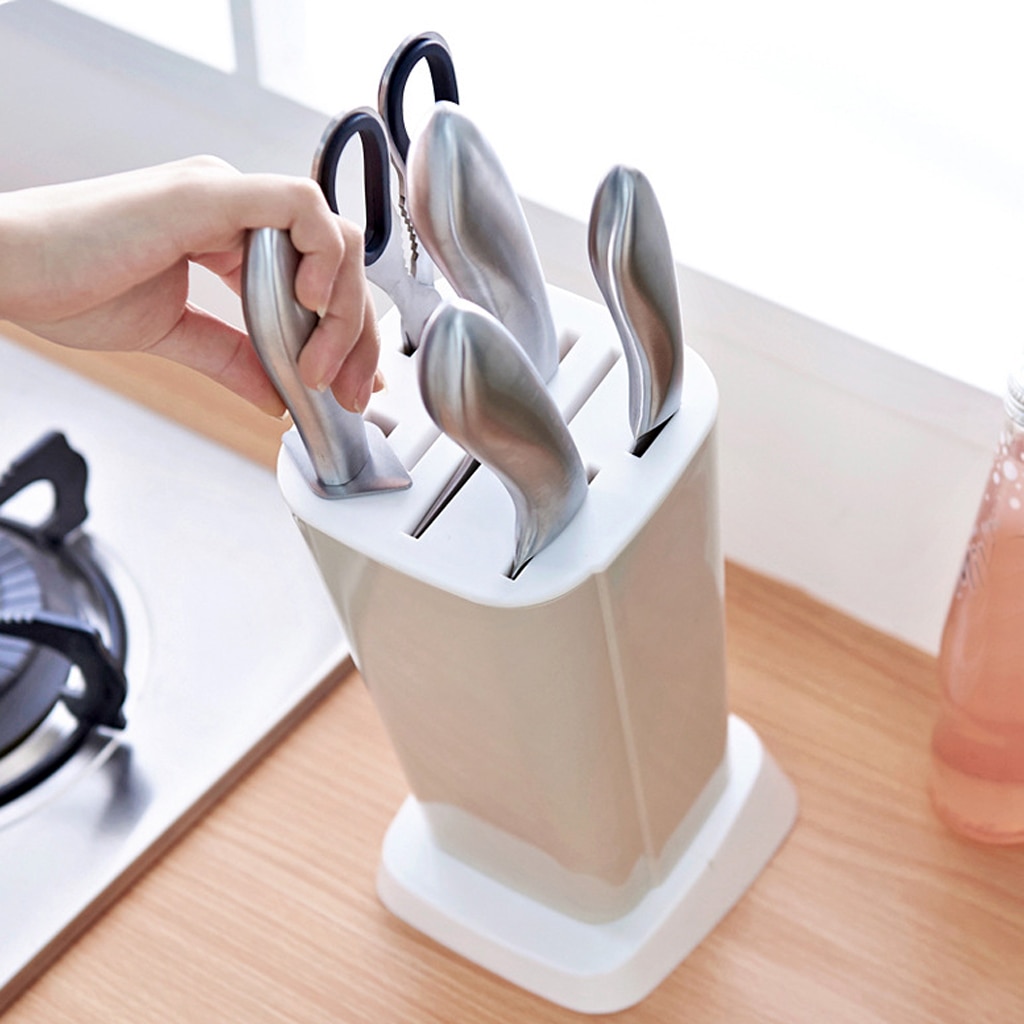 Køkkenkniveholder plastik køkkenblok dock tørrestativ til frugtkniv / køkkenknive / køkken saks