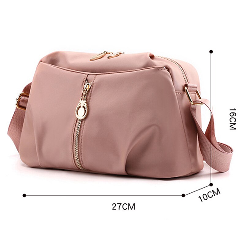 Vintage kvinnor vattentät nylon budväska axelväska dam liten skalväska bolsa feminina blixtlås paket